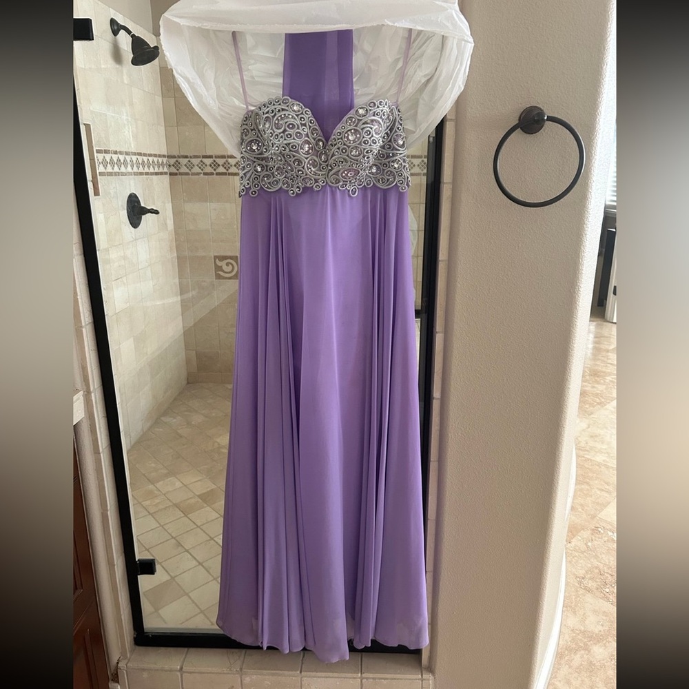 Custom Purple Gown with Silver Embellishments